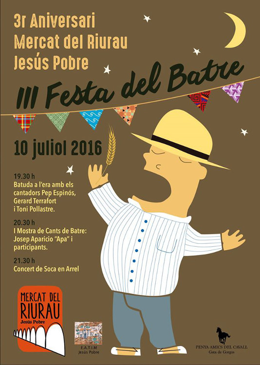 El Mercat del Riurau celebra el 3r aniversari amb una nova edició de la Festa del Batre