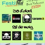 Derrumbe, La Fístula Vallkànika, Àcids i Malson participen al 3r concurs de bandes del Festiniu