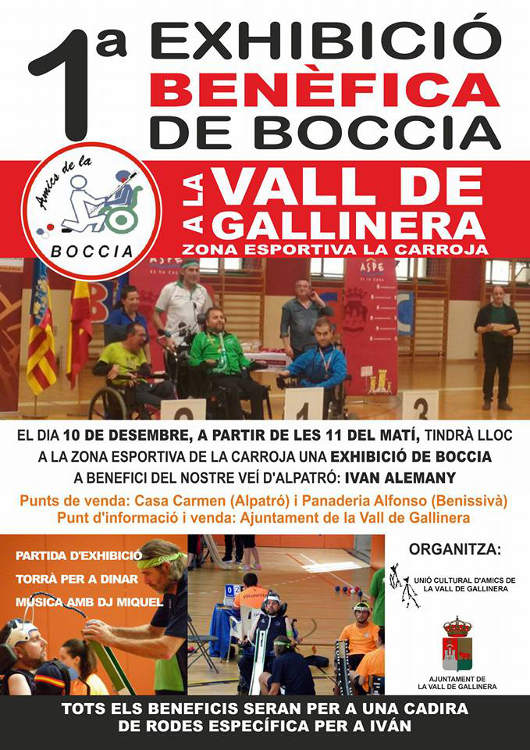 La Vall de Gallinera ajuda Ivan a aconseguir la seua cadira de rodes