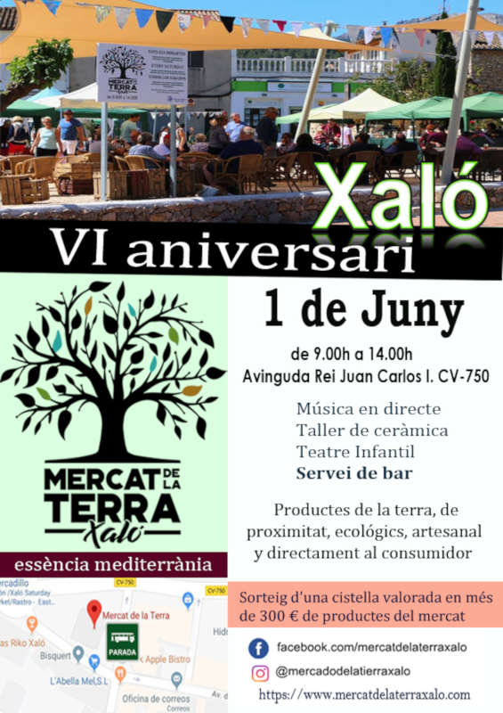 El Mercat de la Terra de Xaló celebra el seu sisé aniversari aquest dissabte