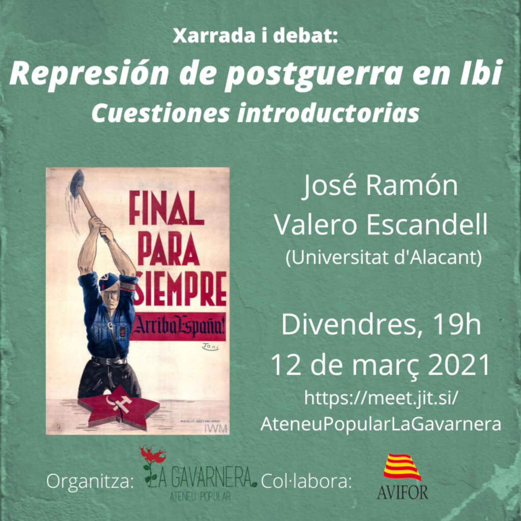 L’Ateneu Popular La Gavarnera organitza una xarrada sobre la repressió franquista a Ibi