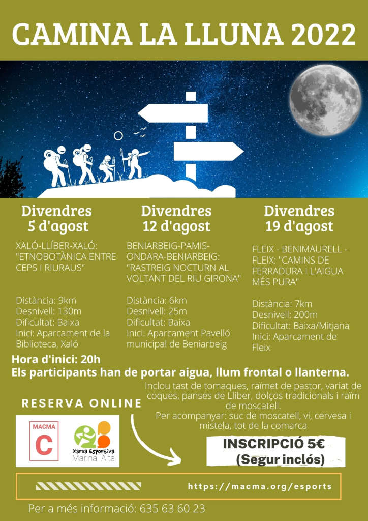 'Camina La Lluna' , senderisme a la Marina Alta durant el mes d'agost