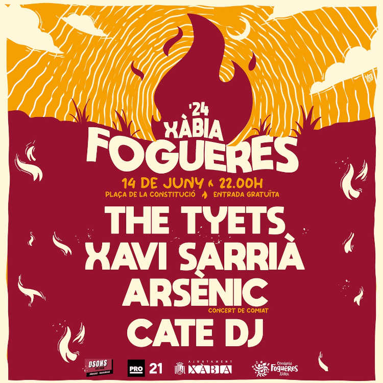 Xavi Sarrià, The Tyets i Arsènic prendran foc a les Fogueres de Xàbia 2024