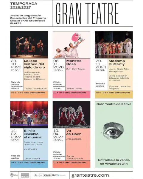 Gran Teatre Xàtiva 2026 Programa Platea